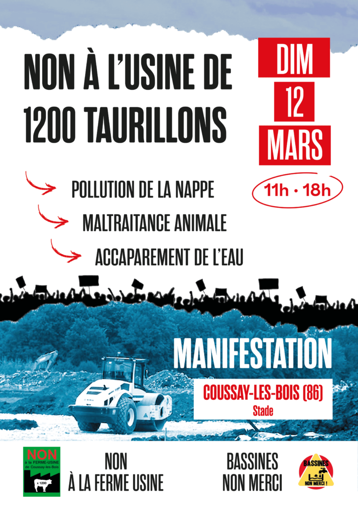 Mobilisation contre la ferme-usine de Coussay-les-Bois